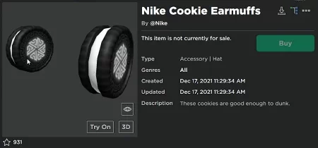 How to Get the Nike Cookie Earmuffs in Roblox